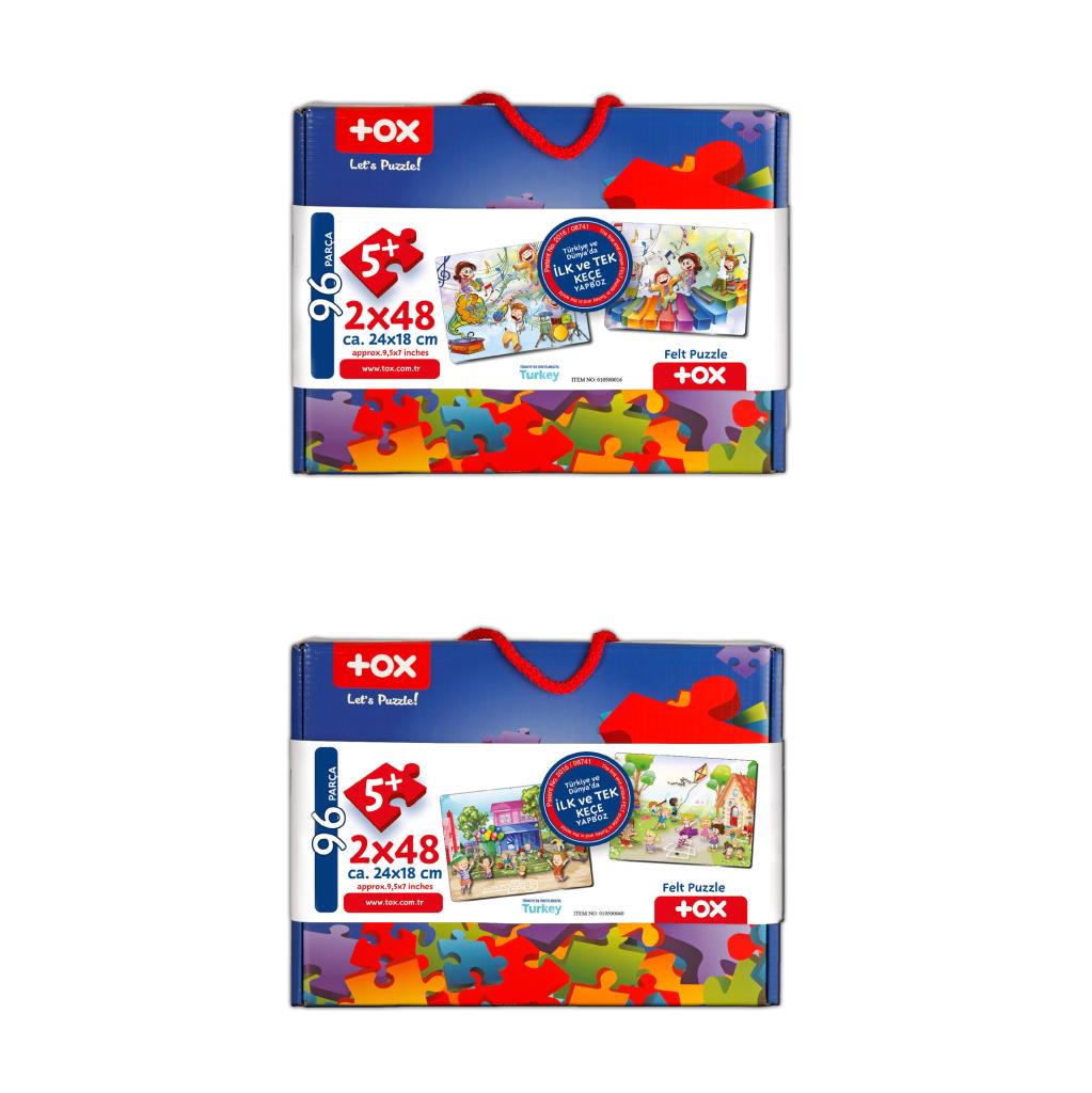 4 Set - 96 Piece Playground and Music 5+ Felt Jigsaw Puzzle - 5 Years Puzzle