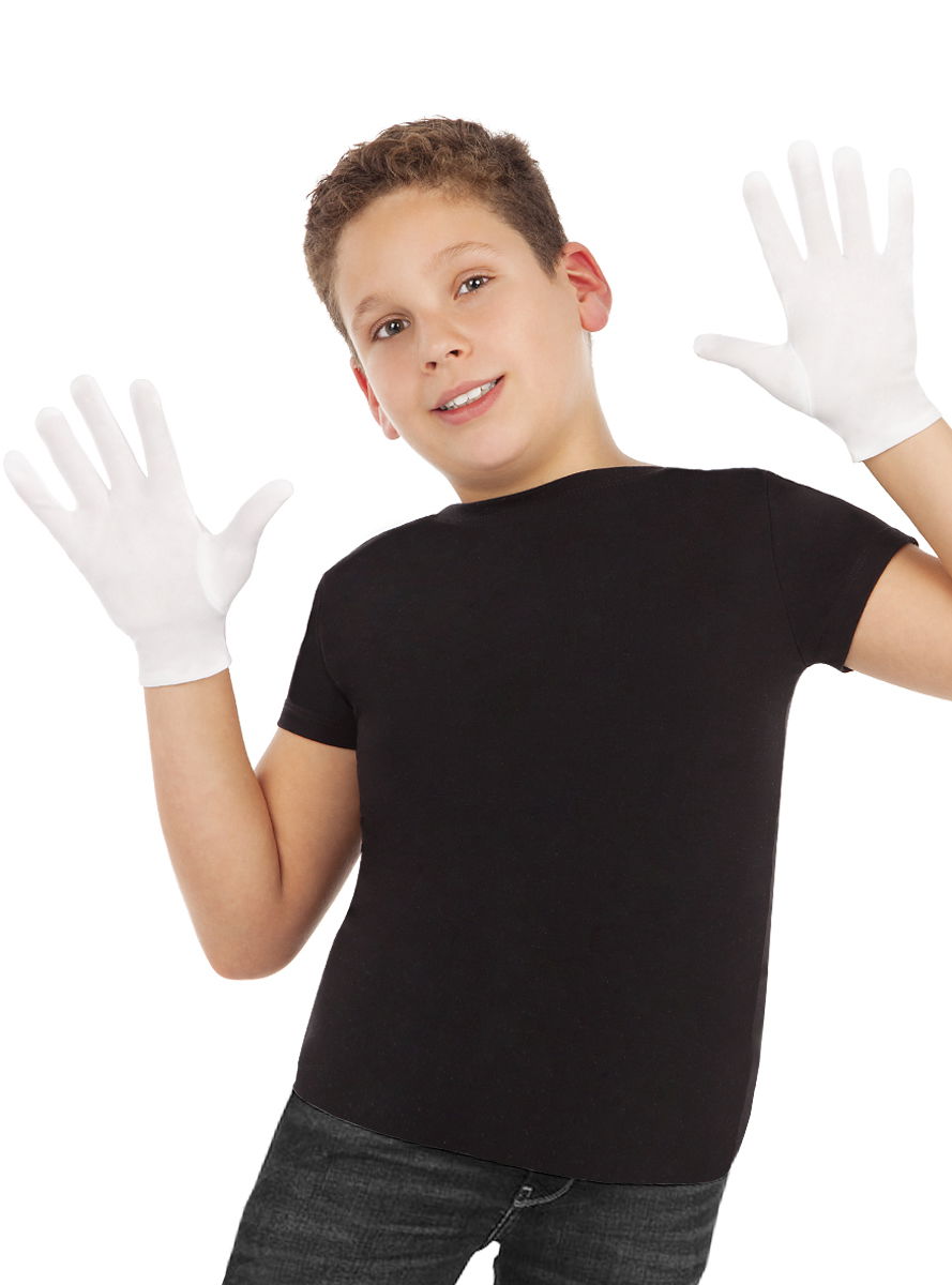 White Color Child Size Lycra Pantomime Gloves