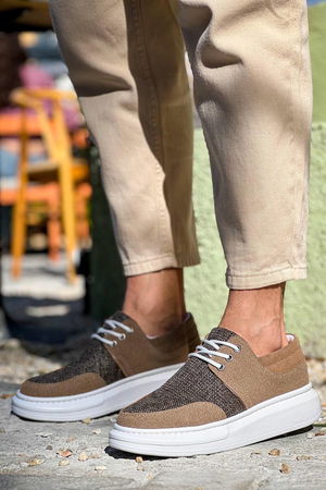 KB-042 Lace-up Tan Casual Men's Shoes