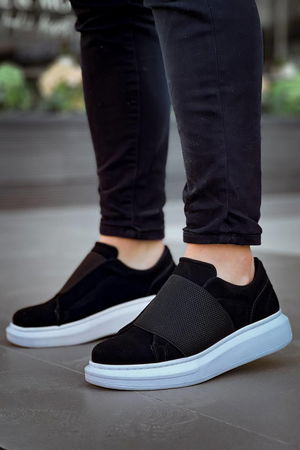 KB-040 Black Suede Rubber Casual Men's Shoes