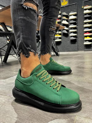 Knack High Sole Casual Shoes 045 Green (Black Sole)