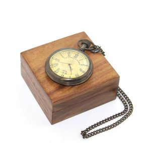 Wooden Boxed Brass Watch 16156