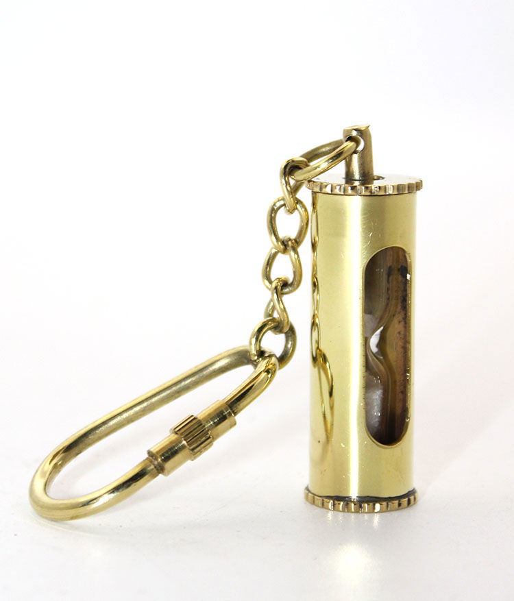 Brass Hourglass Keychain 2496C