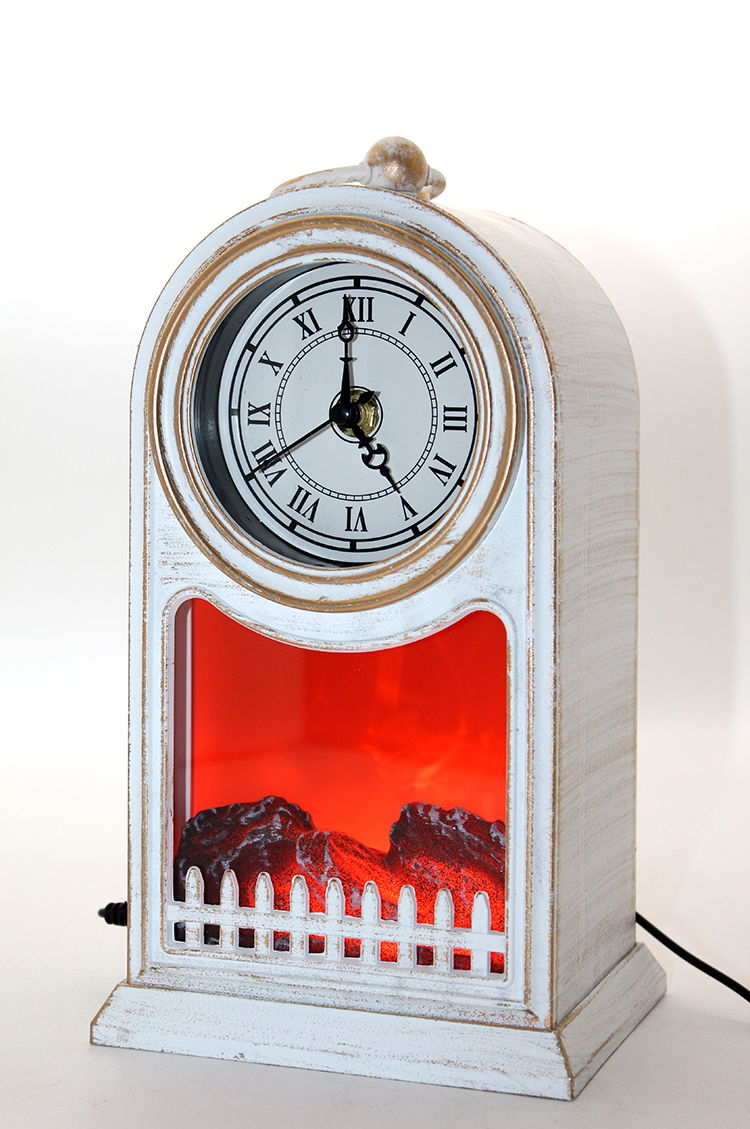 Led Lighted Clock Fireplace Aalk2508