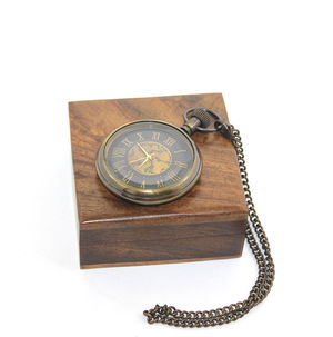 Wooden Boxed Brass Watch 16132