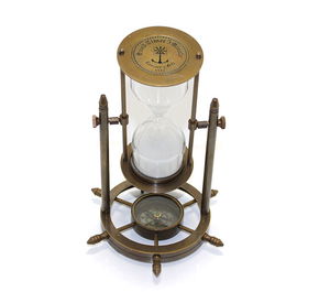 Brass Compass Hourglass 16037A