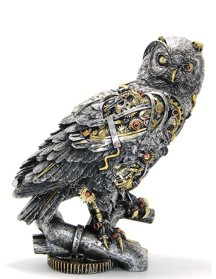 Steampunk Polyester Owl Figure Alk2462