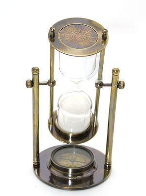 Brass Hourglass And Compass 5055