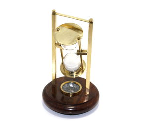 Hourglass with Brass Compass 3203