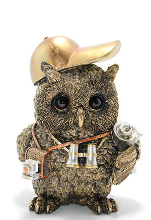 Steampunk Polyester Owl Figure Alk2467