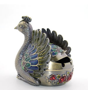 Metal Peacock Figure Ashtray Alk1663