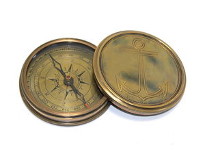 Brass Handy Compass with Anchor Engraved 7221A