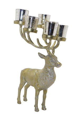 Metal Deer Candlestick 43 Cm KSK312