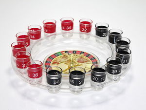 Roulette Game with 16 Shot Glasses Transparent Alk2546