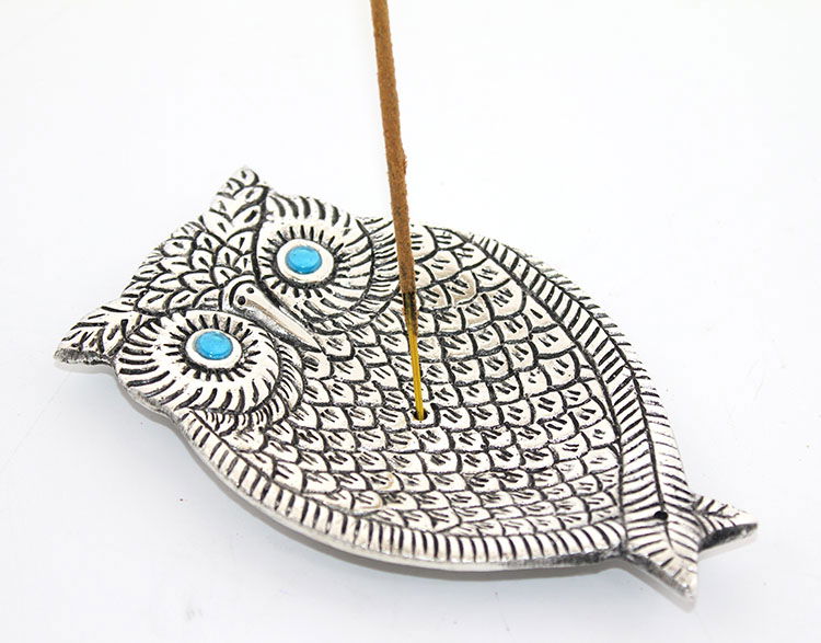 Metal Owl Design Incense Holder Ksk2181