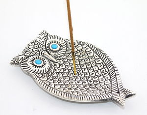 Metal Owl Design Incense Holder Ksk2181