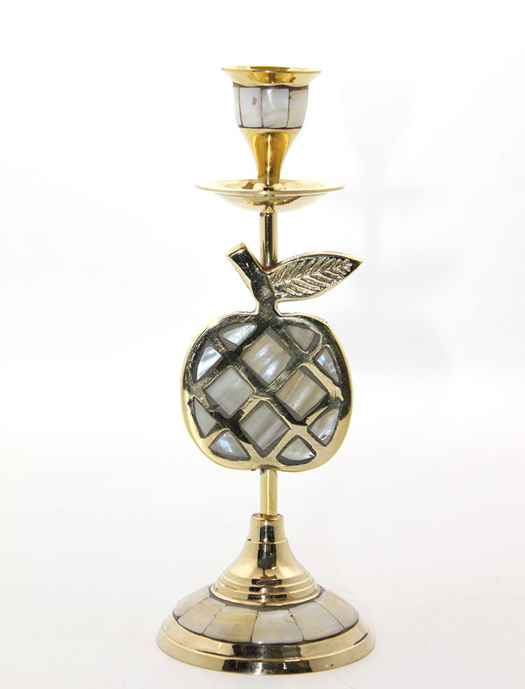 Brass Pearl Single Candlestick 1636