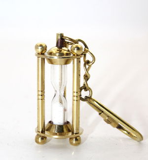 Brass Hourglass Keychain 2496B