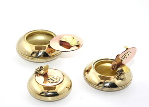 3-Piece Brass Ashtray Set 4285