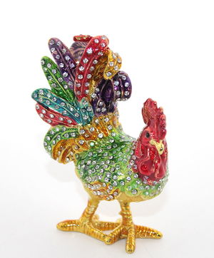 Single Rooster with Swaroski Stone Alk1906