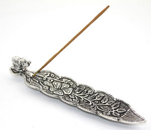 Metal Boat Elephant Design Incense Holder Ksk2203