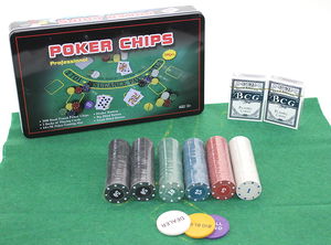 Poker Game With 300 Chips And 2 Sets Of Playing Cards Alk2539