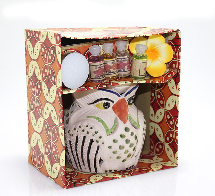 Ceramic Owl Censer Set No:02