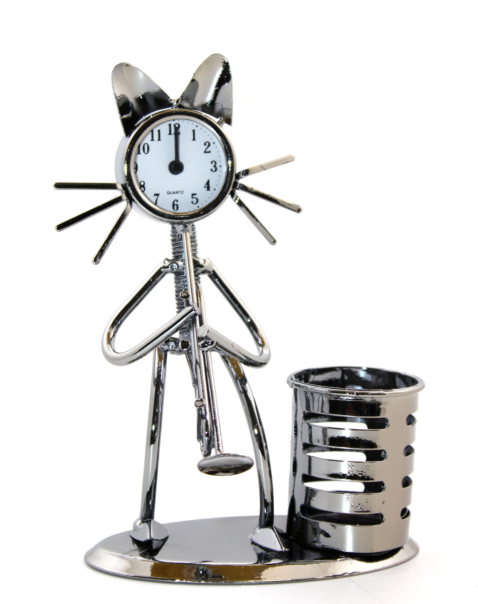 Pen Holder with Metal Clock Alk2120