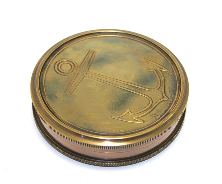 Brass Handy Compass with Anchor Engraved 7221A