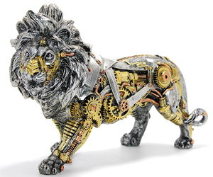 Steampunk Polyester Lion Figure Alk2448