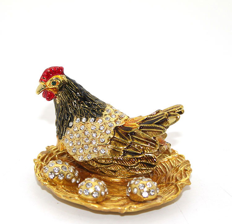 Single Chicken with Swaroski Stone Egg Alk1910