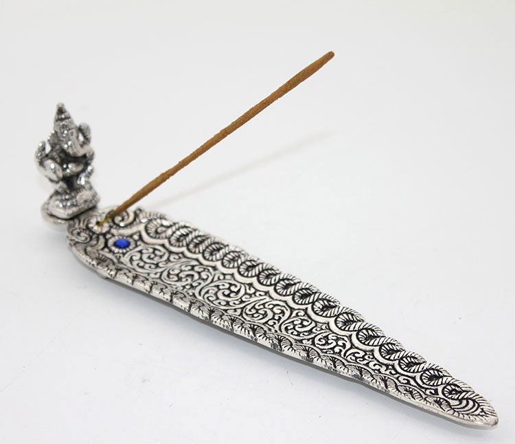 Metal Boat Ganesha Incense Holder Ksk2200