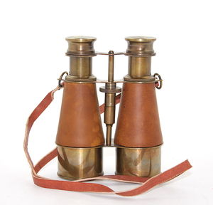 Brass Leather Embroidered Binoculars 15781