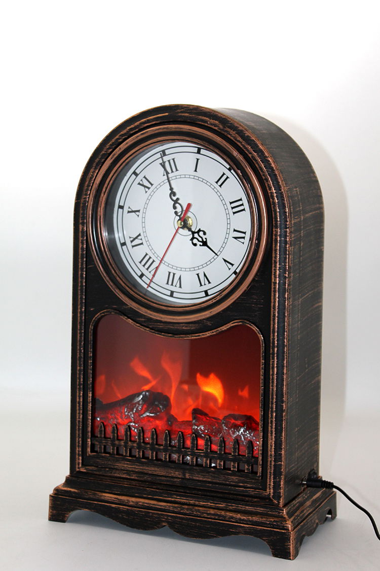 Led Lighted Clock Fireplace Aalk2501