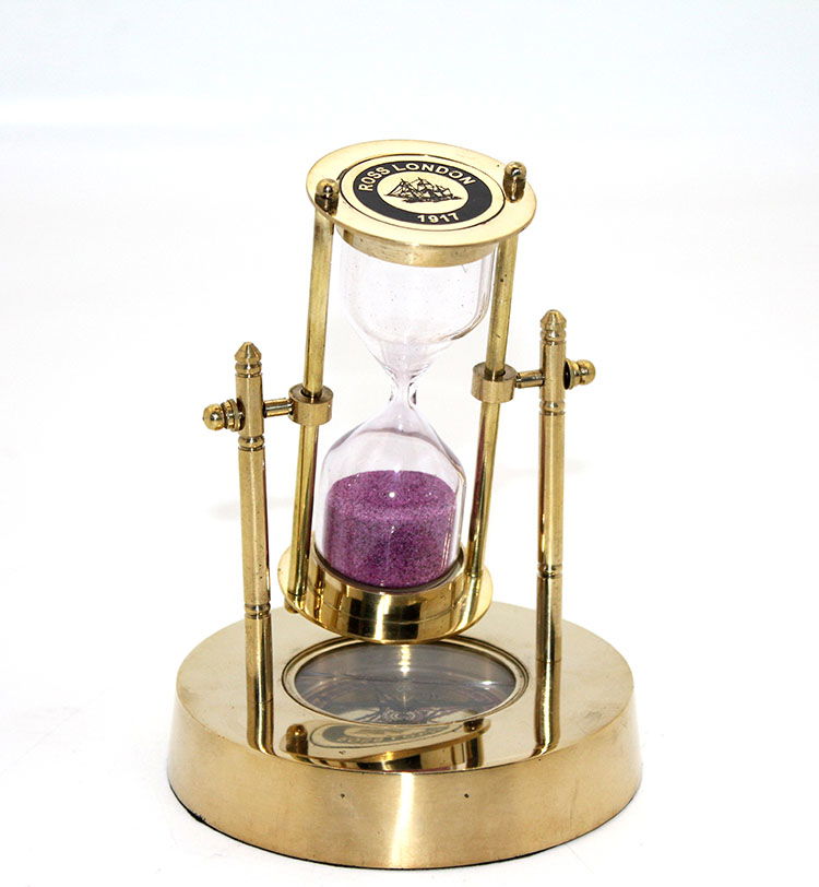 Brass Compass Hourglass NI3289A