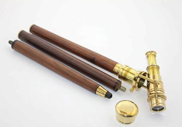 Brass Binocular Walking Stick 7422