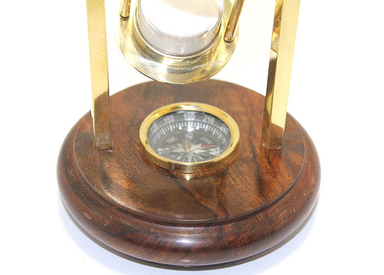 Hourglass with Brass Compass 3203