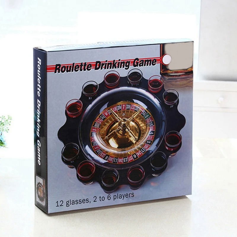 Roulette Game with 12 Shot Glasses Black Alk2547