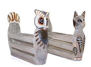 Wooden Cat Newspaper Holder No:7