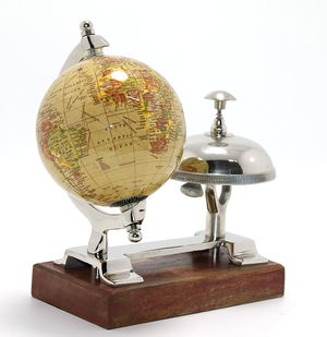 Tabletop World Globe And Reception Bell Sl766