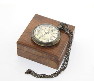 Wooden Boxed Brass Watch 16141