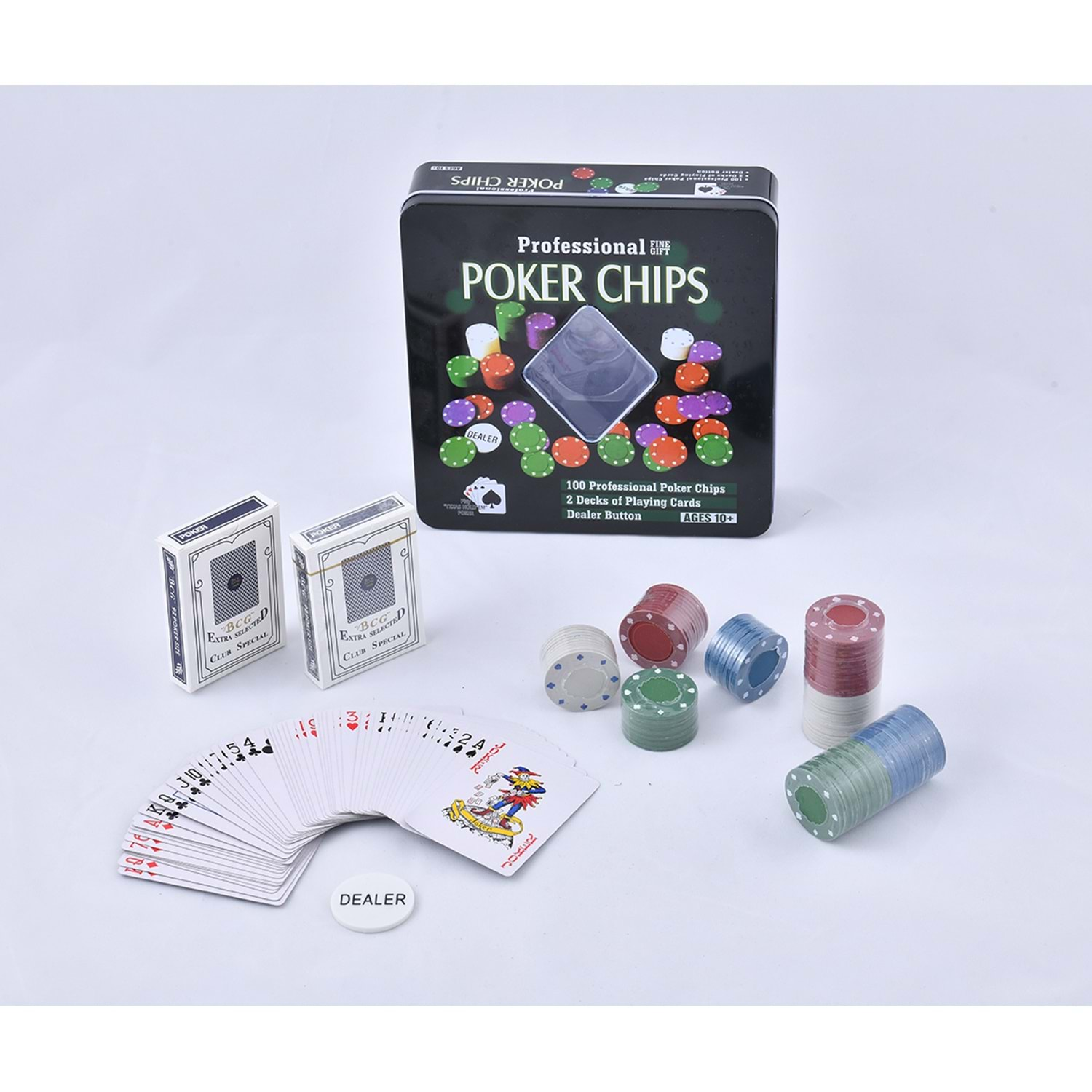 Poker Game Poker Game With 100 Chips And 2 Sets Of Playing Cards Alk2600