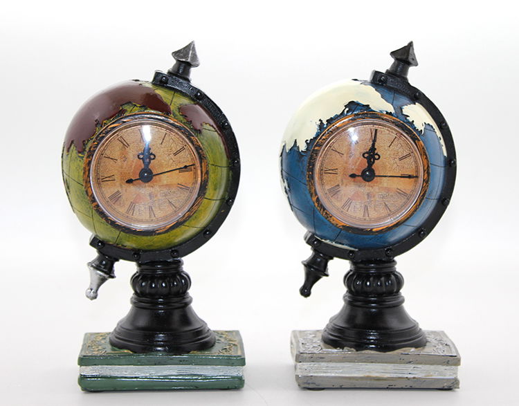 Polyester World Globe with Clock Alk2833