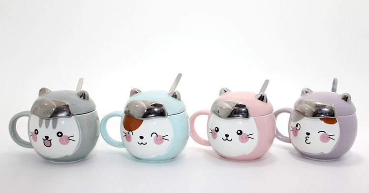 Porcelain Mug Cup with Cat Alk1284