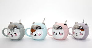 Porcelain Mug Cup with Cat Alk1284