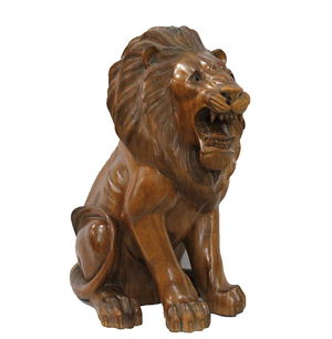 Wooden Lion Figure 50 cm ST00037