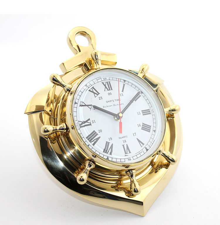 Brass Anchor Design Rudder Clock 2080