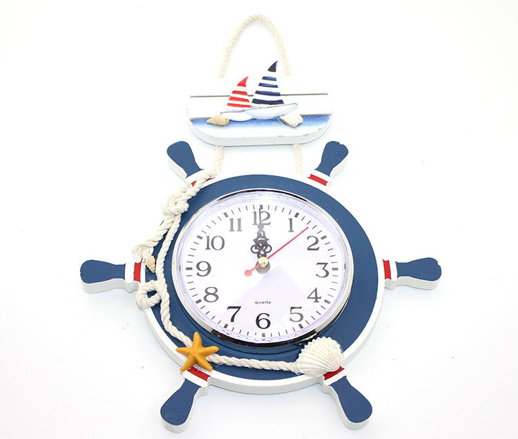 Wooden Marine Rudder Clock Alk2461