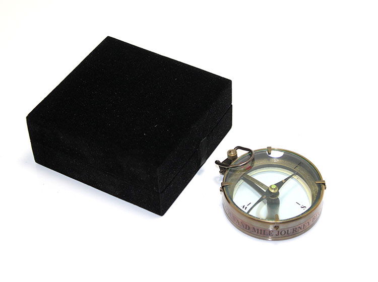 Boxed Brass Compass 3713