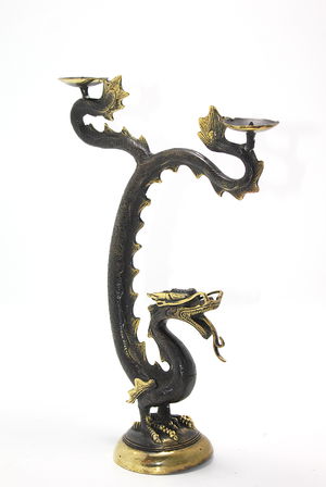 Brass Dragon Candlestick